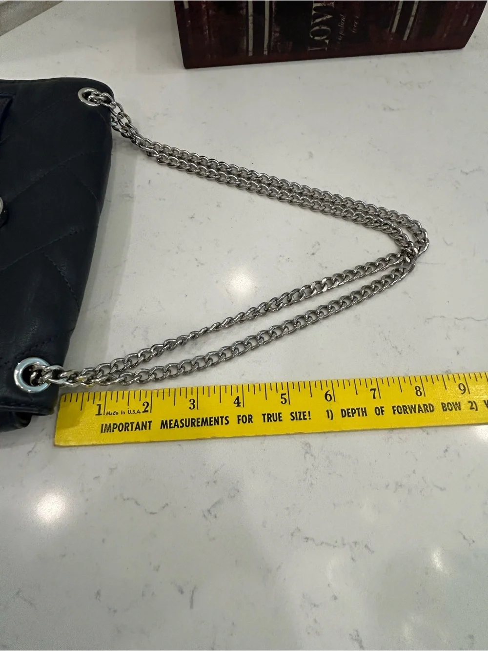 Michael Kors Black Quilted Shoulder Bag with Silver Chain